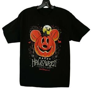 Disney Parks Halloween T-Shirt Short Sleeves Mickey Pumpkin Size Medium Women's